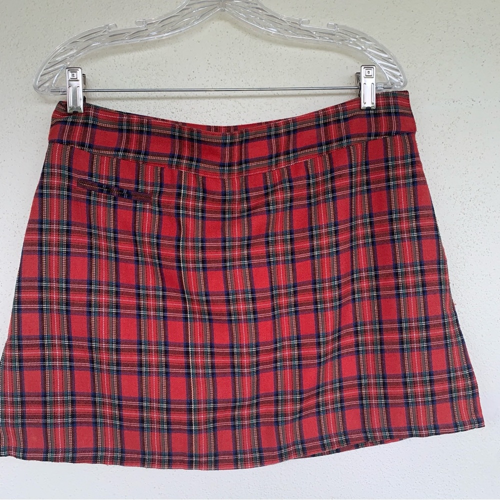 Boston Proper plaid mini skort.